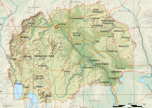 Mapa měst Makedonie-es