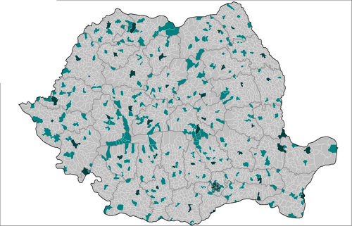 Mapa měst Rumunska