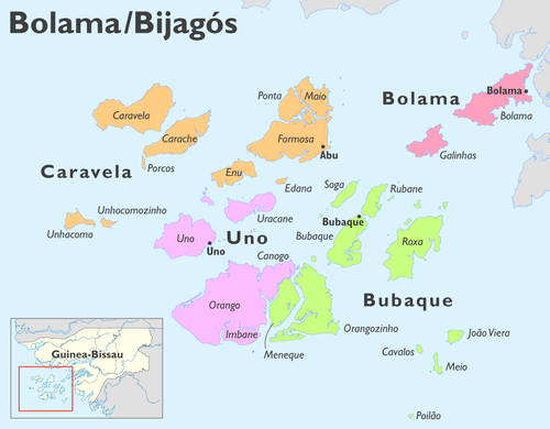 Mapa sektorů oblasti Bolama