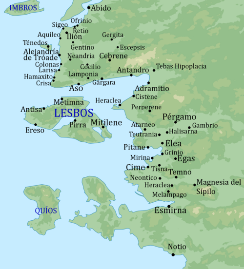 Topografická mapa Malé Asie - Eolida