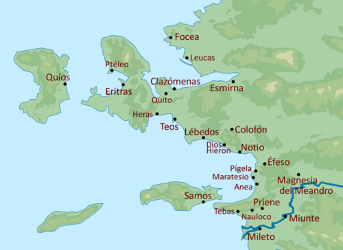 Topografická mapa Malé Asie - Iónie