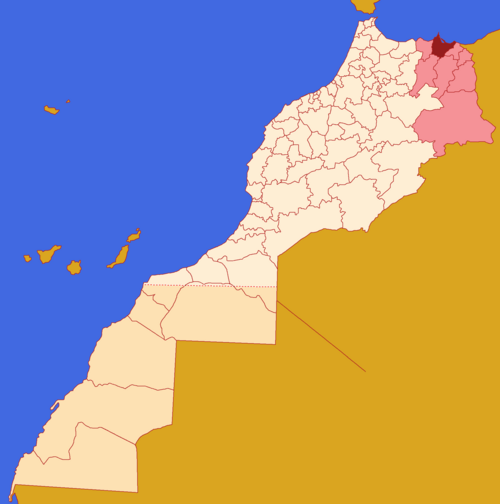 Mapa Maroka 2015 - Východ Nador