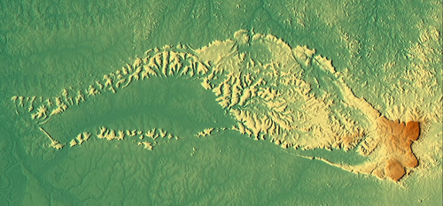Topografická mapa Serra dos Pacaás