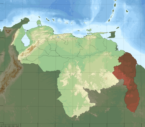 Topografická mapa Venezuely