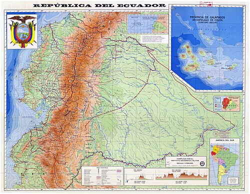 Mapa Ekvádoru, 1985