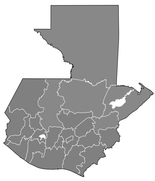 Mapa Guatemaly - departamenty