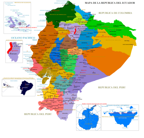 Mapa Ecuadorské republiky