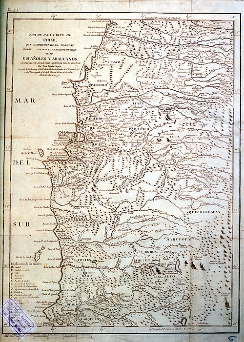 Mapa války Arauko, Tomáš López de Vargas