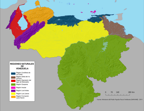 Mapa přírodních regionů (Venezuela)