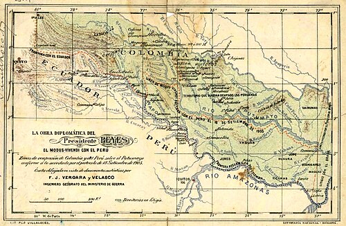 Mapa modus vivendi Peru-Kolumbie