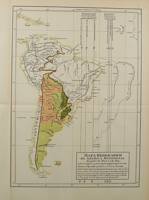 Mapa Vicekrálství Río de la Plata (Miguel Lastarria, 1804)