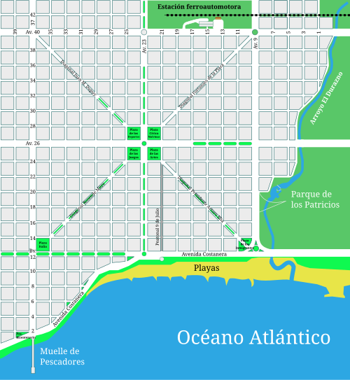 Mapa centra města Miramar