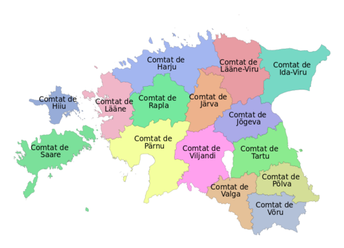 Mapa hrabství Estonska