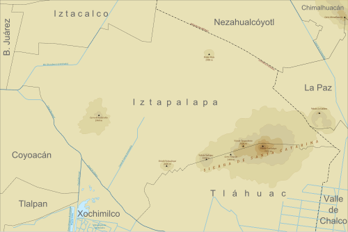 Fyzická mapa Iztapalapa
