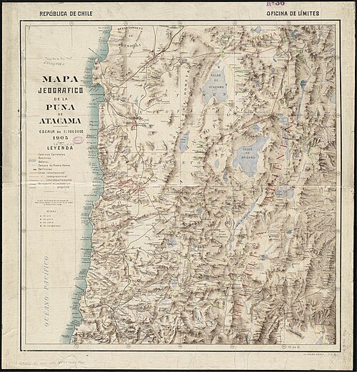 Geografická mapa Puny de Atacama