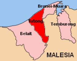Mapa distriktu Tutong