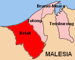 Mapa distriktu Belait