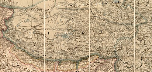 Mapy Tibetu, Nepálu a Bhútánu - Stanford