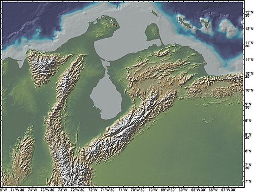 Mapa Maracaibské pánve