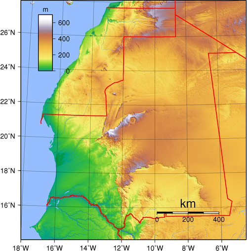 Topografie Mauritánie