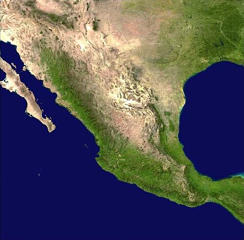 Mapa Mexika a Střední Ameriky