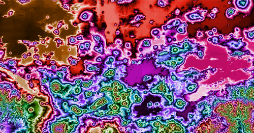 Topografická mapa mexických vulkánů