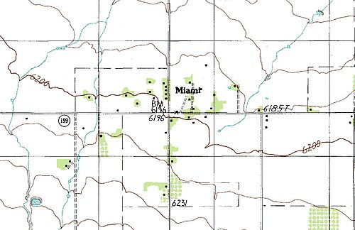 Miami-NM z USGS kvadrantu