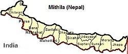 Oblast Mithila v Nepálu (upraveno)