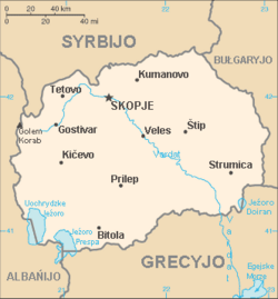 Mapa Severní Makedonie