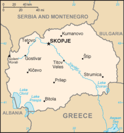 Mapa Severní Macedonie