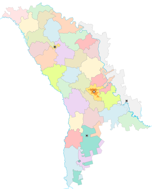 Административná mapa Moldavska