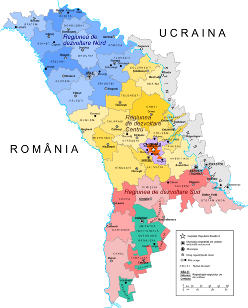 Správní mapa Moldavska