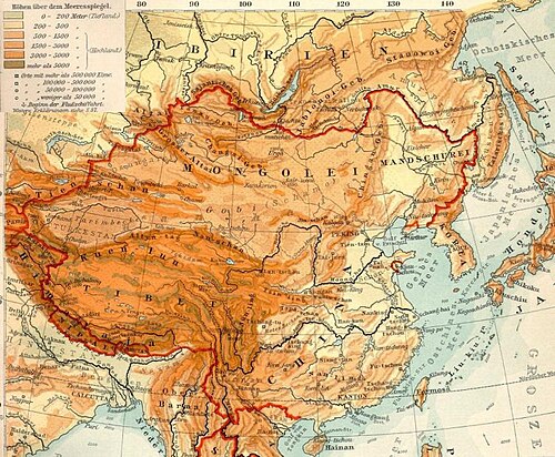 Mongolsko - topografie, Atlas 1903