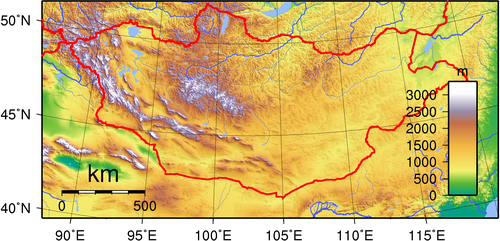 Topografie Mongolska
