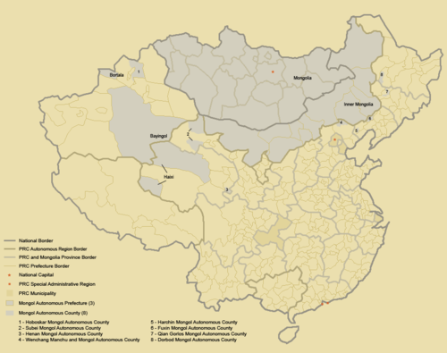 Mongolsko a mongolské autonomní subjekty
