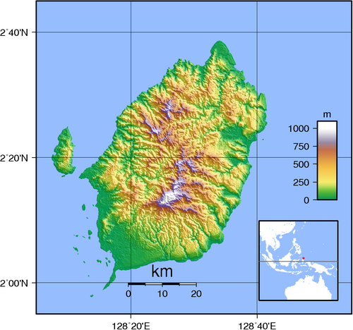Morotai - Topografická mapa
