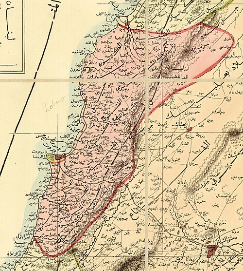 Mutasarrifát Hora Libanon v roce 1889