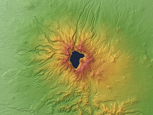 Reliéfní mapa Paektuské hory, SRTM-1