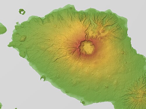 Hora Tambora - Reliéfní mapa SRTM-1