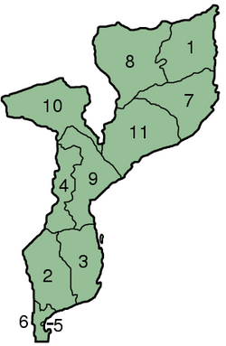 Provincie Mozambiku číslované