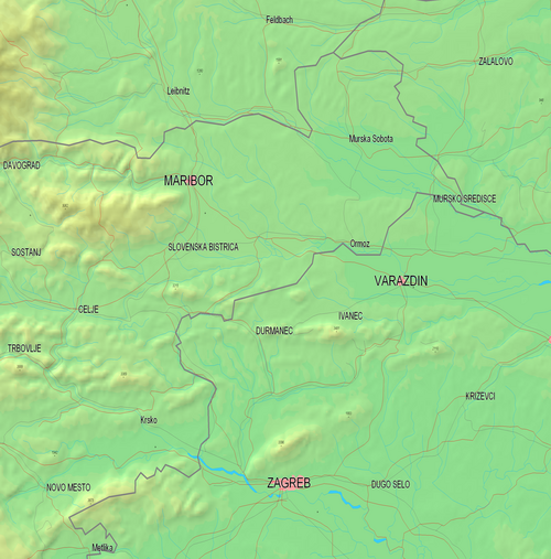 Mapa Mury Chorvatsko Slovensko