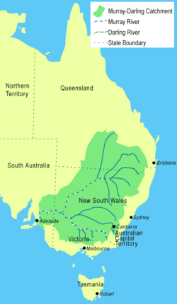 Mapa povodí Murray