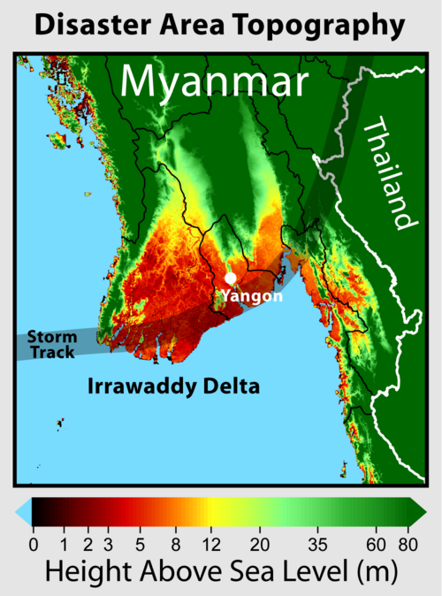 Topografie katastrof v Myanmaru