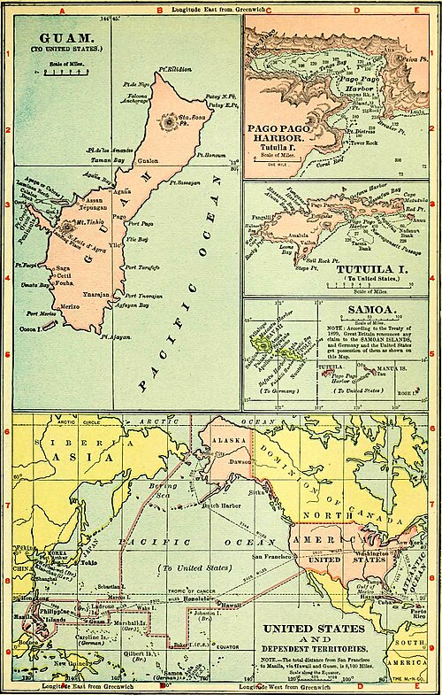 Guam, USA a závislá území (1905)