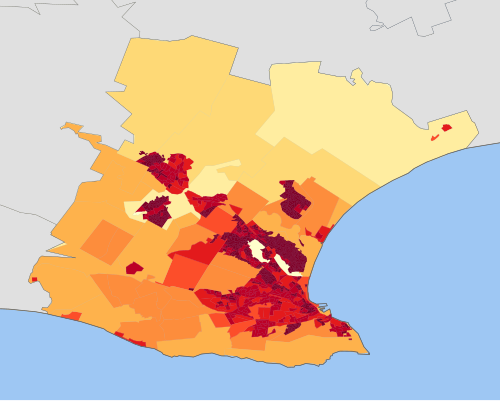 Nelson Mandela Bay - Mapa hustoty 2001