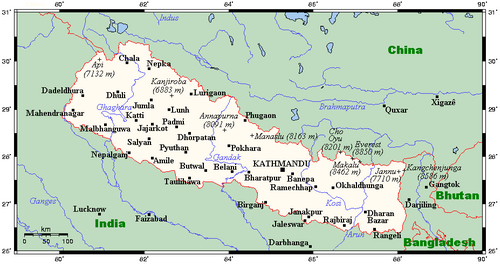 Mapa OMC Nepálu