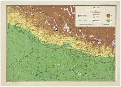 Nepál - historická mapa