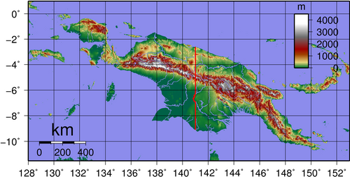 Topografie Nové Guineje