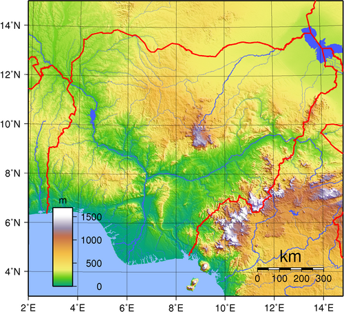 Topografie Nigérie