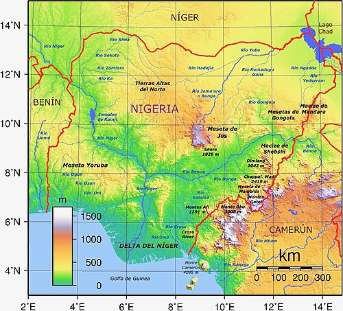 Topografie Nigérie 2